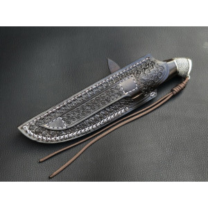 ГЕРЦОГ авторський ніж ручної роботи майстра Fomenko Knifes, сталь - мозаїчний дамаск, 58-59 HRC. Photo 3